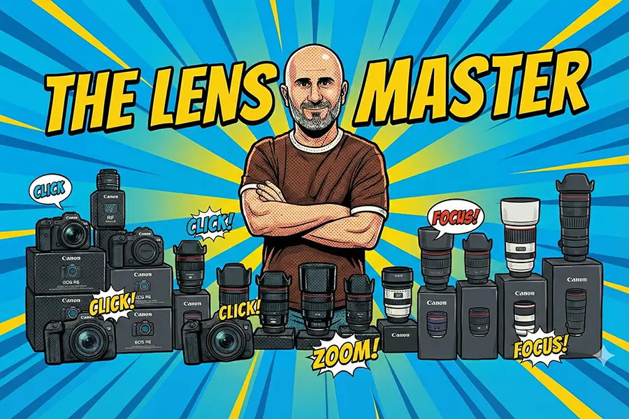 Photographer With His Equipment Illustration